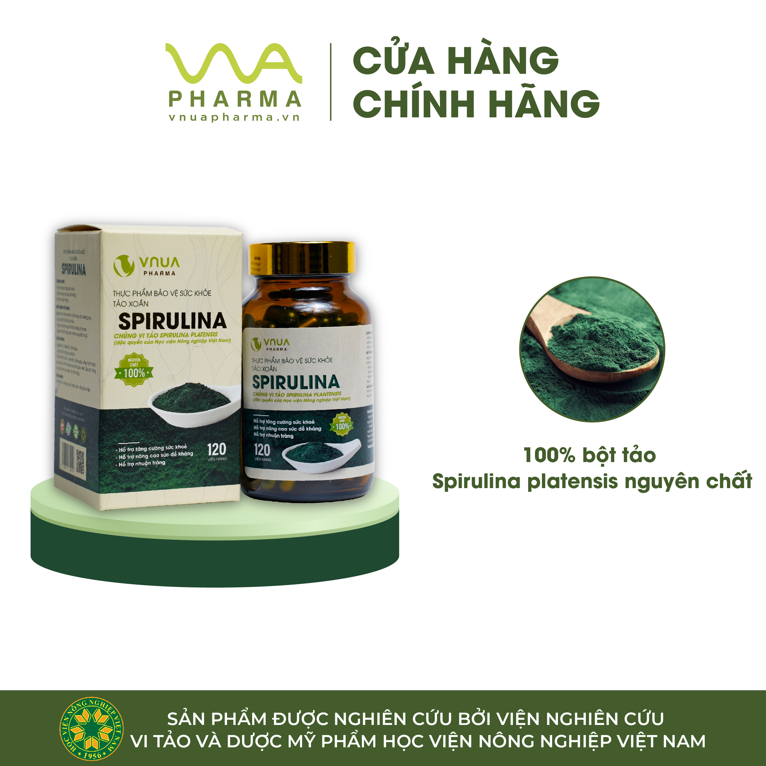 VIÊN TẢO XOẮN SPIRULINA VNUA (60 viên)