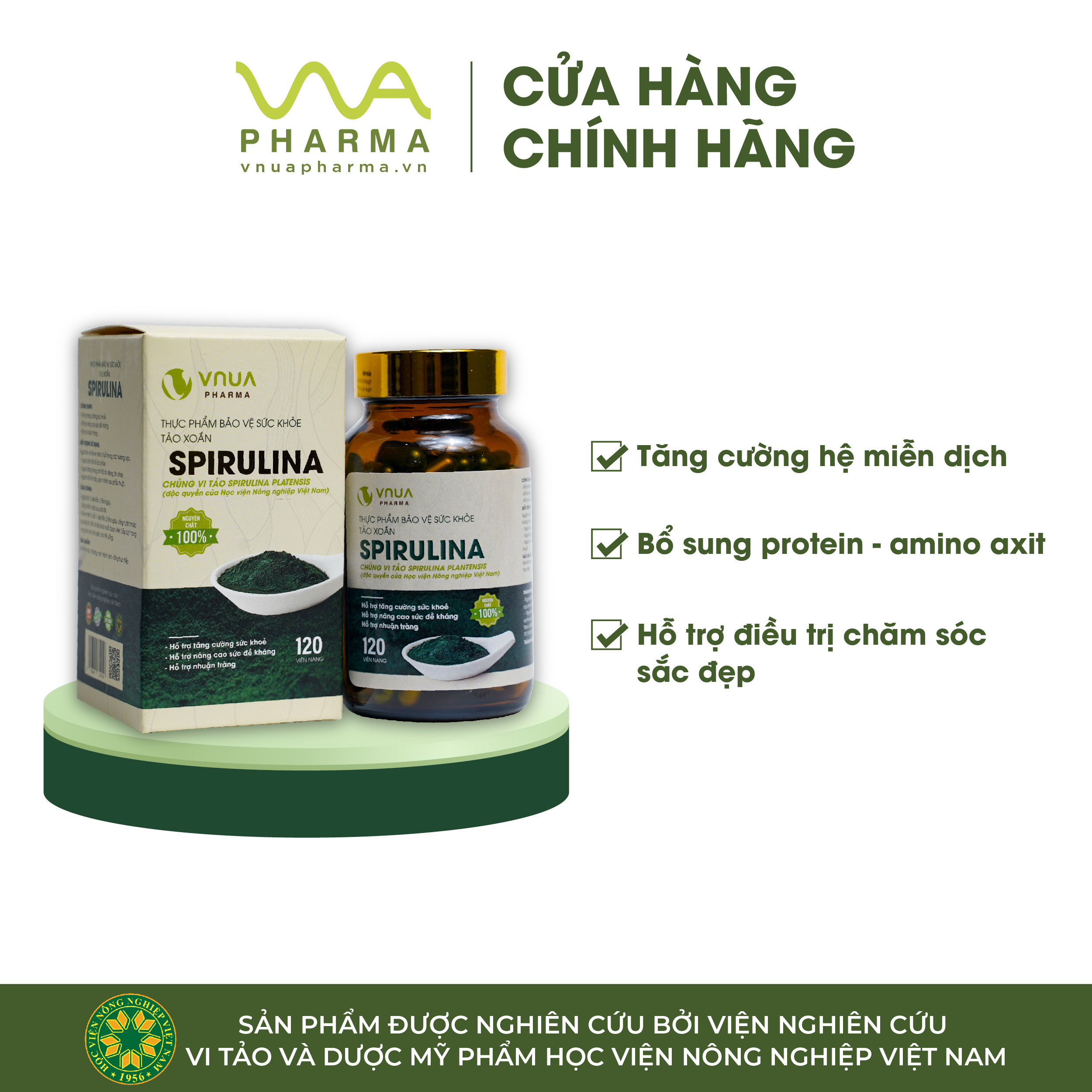 VIÊN TẢO XOẮN SPIRULINA VNUA (60 viên)